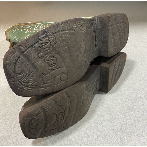 Justin Gypsy Raya Brown & Green Leather Western Cowgirl Boots Women’s Size 9B - Picture 6 of 8